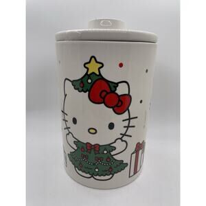 NEW Hello Kitty Christmas Cookie Jar Or Canister Ceramic Christmas Tree